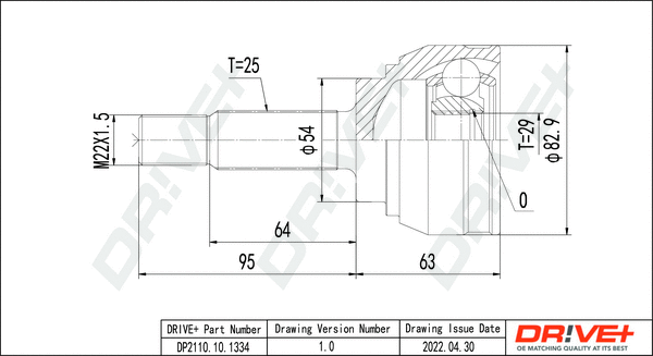 Joint Kit, drive shaft (DP2110.10.1334)