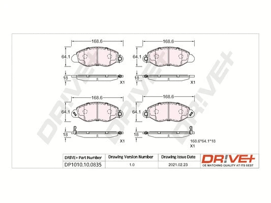 Brake Pad Set, disc brake (DP1010.10.0835)