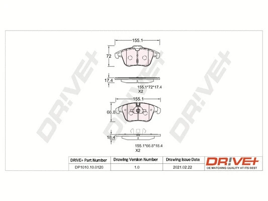 Brake Pad Set, disc brake (DP1010.10.0120)