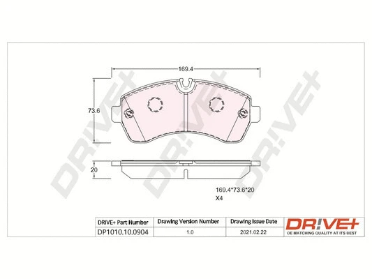 Brake Pad Set, disc brake (DP1010.10.0904)