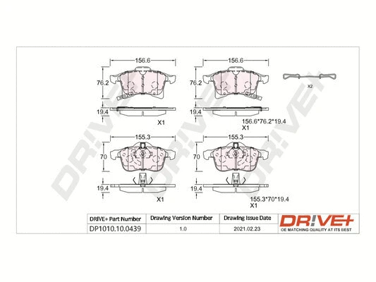 Brake Pad Set, disc brake (DP1010.10.0439)