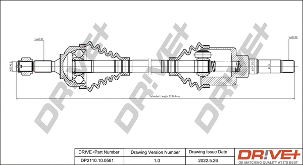 Drive Shaft (DP2110.10.0581)