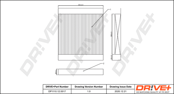 Filter, cabin air (DP1110.12.0017)