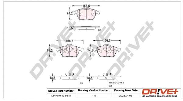 Brake Pad Set, disc brake (DP1010.10.0818)