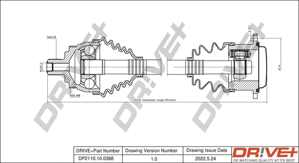 Drive Shaft (DP2110.10.0388)