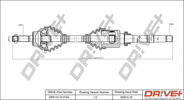 Drive Shaft (DP2110.10.0154)