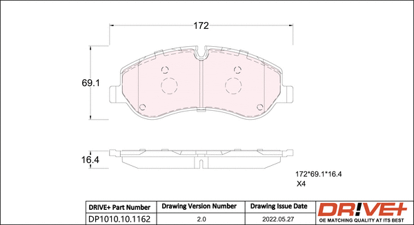Brake Pad Set, disc brake (DP1010.10.1162)