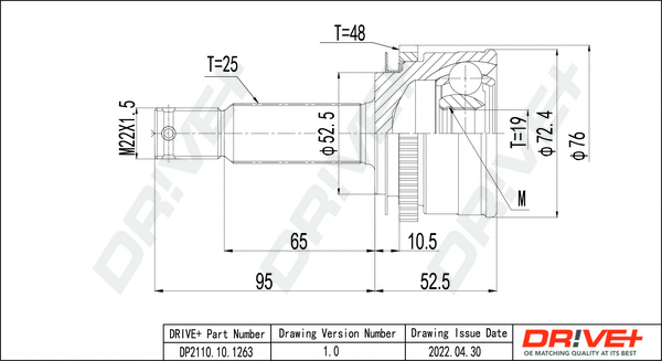 Joint Kit, drive shaft (DP2110.10.1263)
