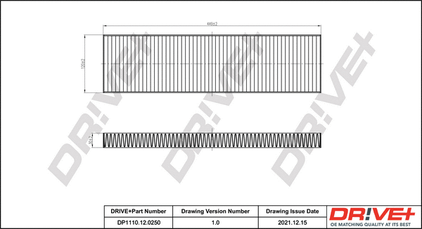 Filter, cabin air (DP1110.12.0250)