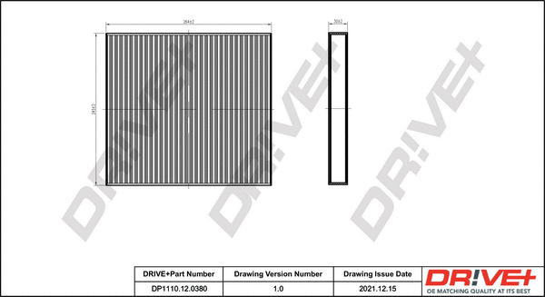 Filter, cabin air (DP1110.12.0380)