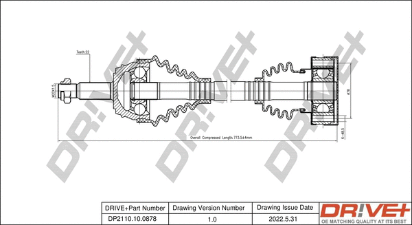 Drive Shaft (DP2110.10.0878)