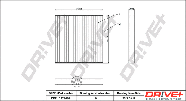 Filter, cabin air (DP1110.12.0298)