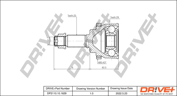 Joint Kit, drive shaft (DP2110.10.1629)
