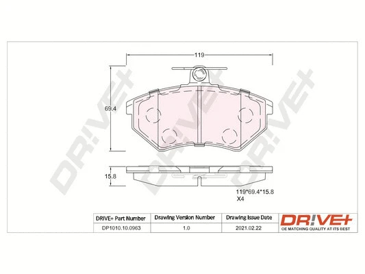 Brake Pad Set, disc brake (DP1010.10.0963)