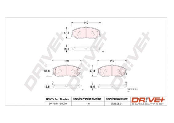 Brake Pad Set, disc brake (DP1010.10.0070)