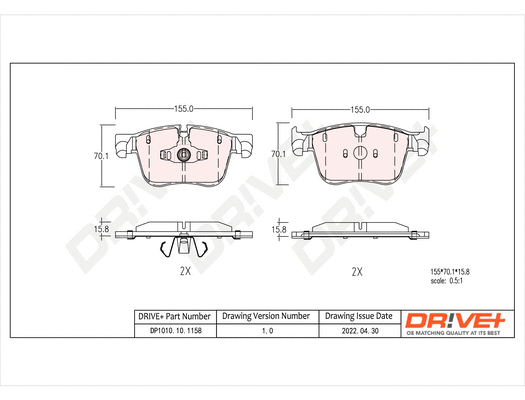 Brake Pad Set, disc brake (DP1010.10.1158)