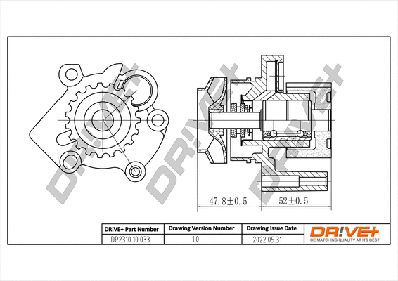 Water Pump, engine cooling (DP2310.10.033)