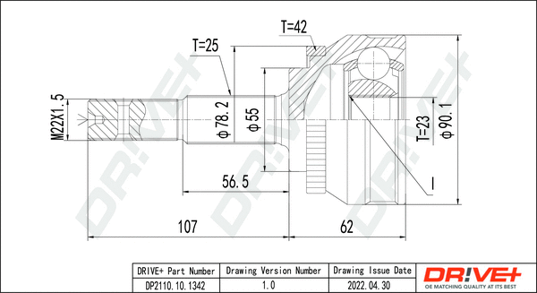 Joint Kit, drive shaft (DP2110.10.1342)