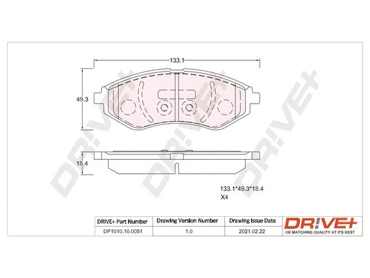 Brake Pad Set, disc brake (DP1010.10.0051)