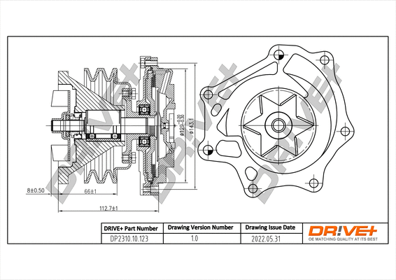 Water Pump, engine cooling (DP2310.10.123)
