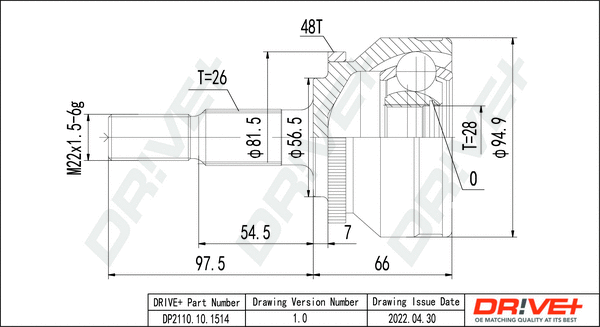 Joint Kit, drive shaft (DP2110.10.1514)