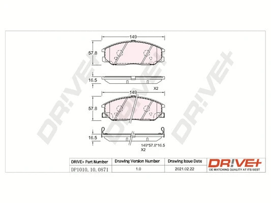 Brake Pad Set, disc brake (DP1010.10.0871)