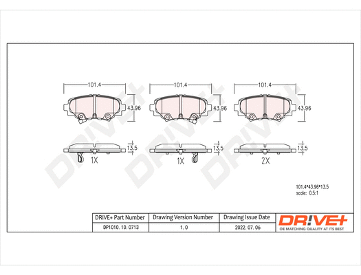 Brake Pad Set, disc brake (DP1010.10.0713)