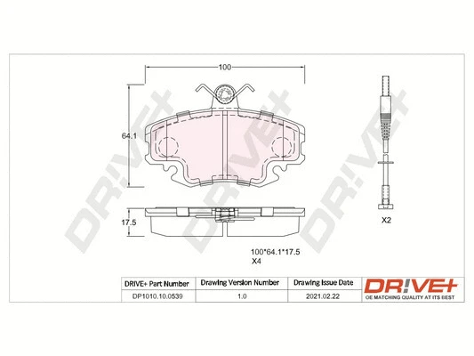 Brake Pad Set, disc brake (DP1010.10.0539)