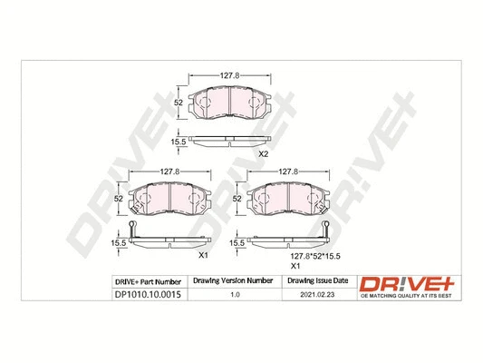 Brake Pad Set, disc brake (DP1010.10.0015)