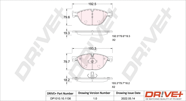 Brake Pad Set, disc brake (DP1010.10.1136)