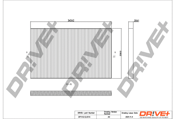 Filter, cabin air (DP1110.12.0114)