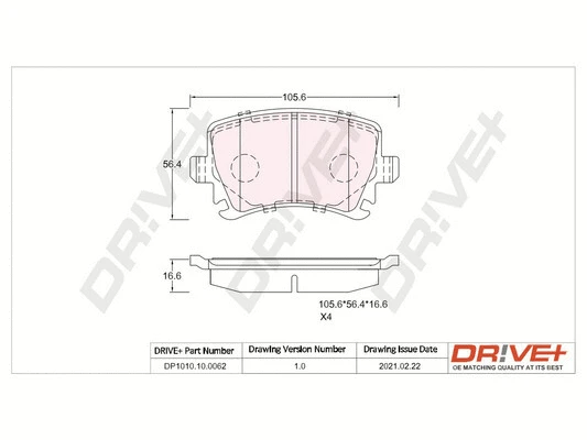 Brake Pad Set, disc brake (DP1010.10.0062)
