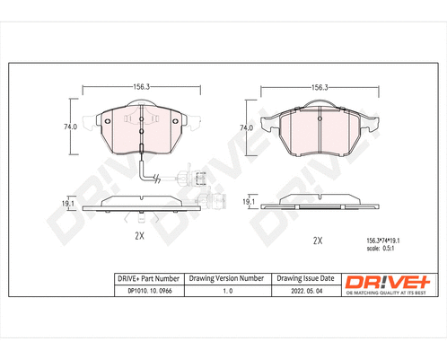 Brake Pad Set, disc brake (DP1010.10.0966)