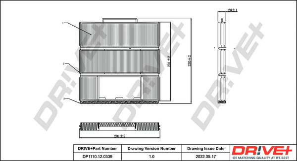 Filter, cabin air (DP1110.12.0339)