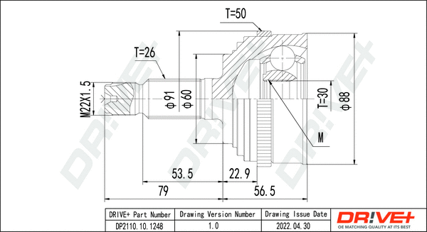 Joint Kit, drive shaft (DP2110.10.1248)