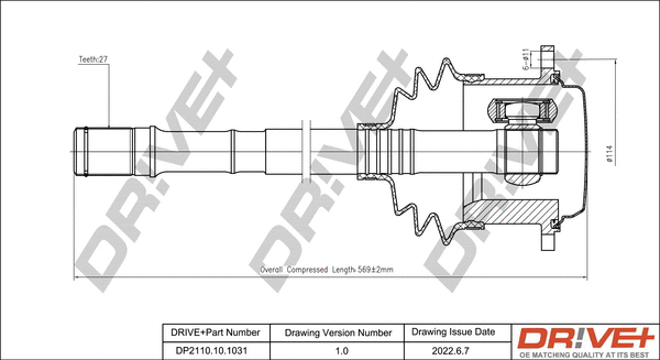 Drive Shaft (DP2110.10.1031)