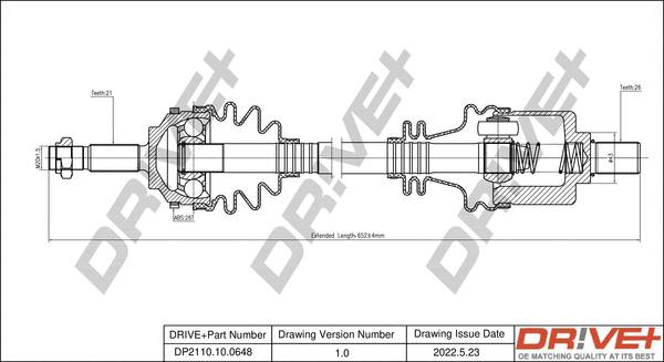 Drive Shaft (DP2110.10.0648)