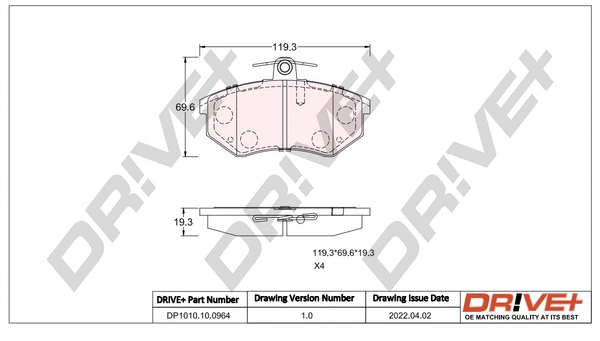 Brake Pad Set, disc brake (DP1010.10.0964)