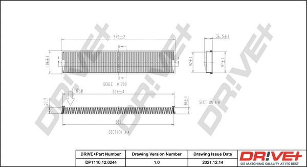 Filter, cabin air (DP1110.12.0244)