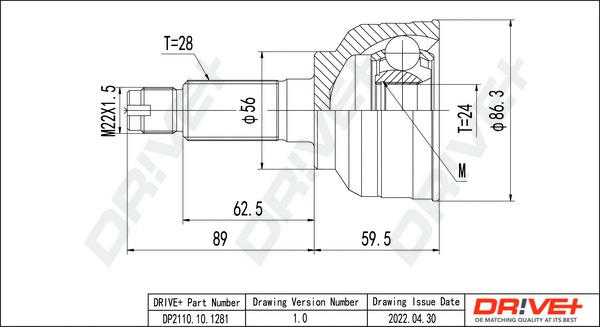 Joint Kit, drive shaft (DP2110.10.1281)