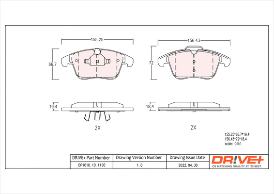 Brake Pad Set, disc brake (DP1010.10.1130)