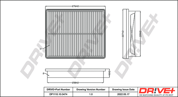Air Filter (DP1110.10.0474)