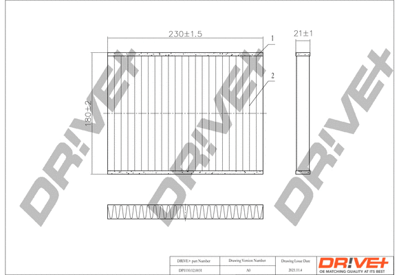 Filter, cabin air (DP1110.12.0031)
