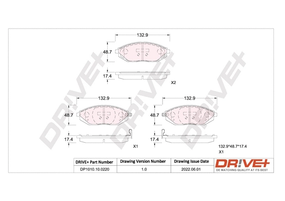 Brake Pad Set, disc brake (DP1010.10.0220)