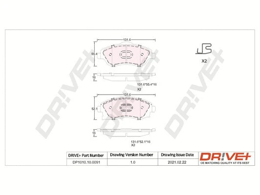 Brake Pad Set, disc brake (DP1010.10.0091)
