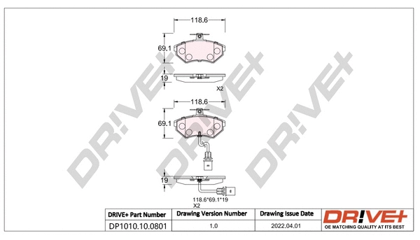 Brake Pad Set, disc brake (DP1010.10.0801)