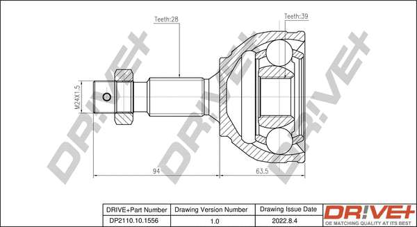 Joint Kit, drive shaft (DP2110.10.1556)