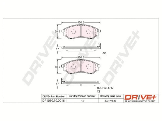 Brake Pad Set, disc brake (DP1010.10.0016)
