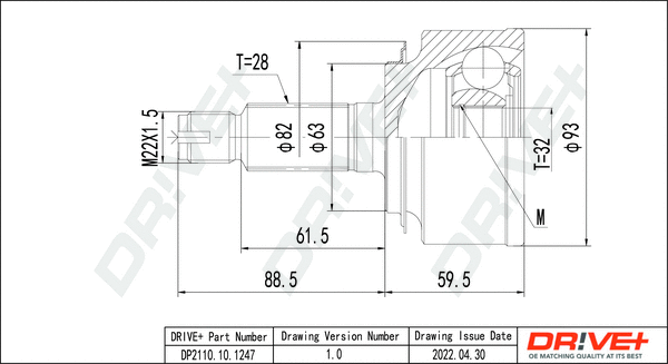 Joint Kit, drive shaft (DP2110.10.1247)
