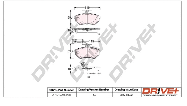 Brake Pad Set, disc brake (DP1010.10.1135)